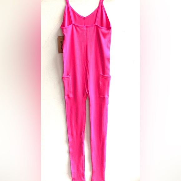 (A3) Odiva Neon Pink‎ Cami Jumpsuit/Bodysuit with side pockets, Size S/M, NWT - Picture 8 of 10